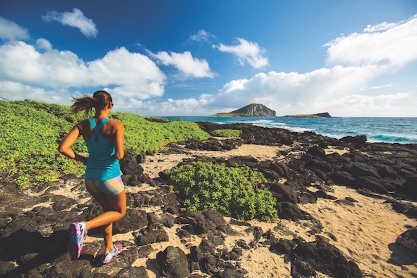 Jogger running with Maui Jim sunglasses
