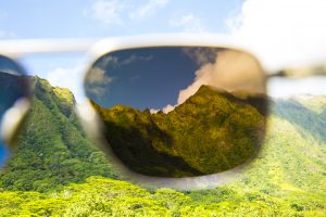 Lens view of Waihee Ridge Maui Jim Sunglasses