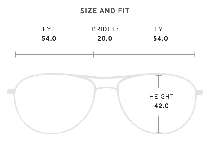 aviator glasses sizes