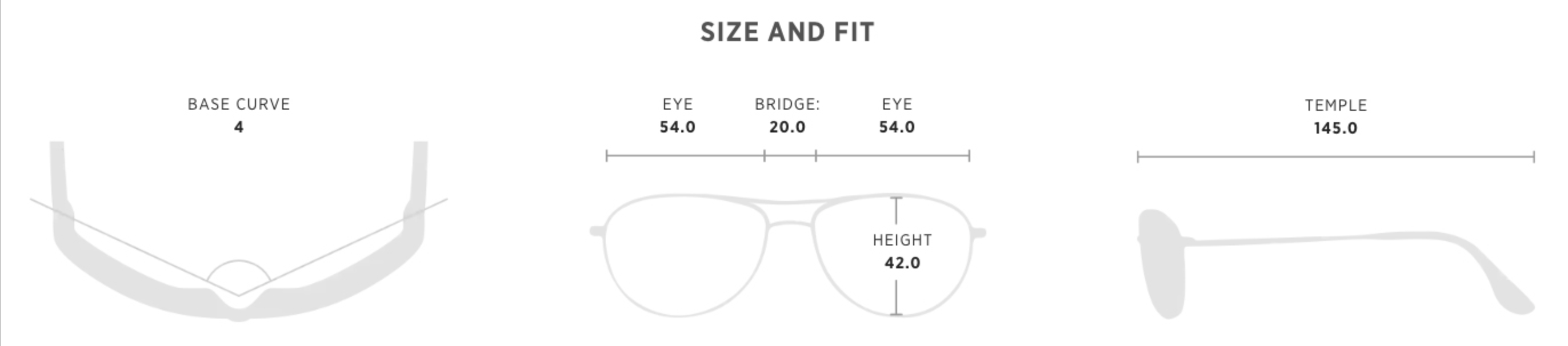 Sunglasses size store