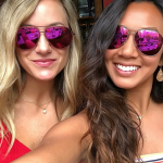 Two women wearing pink Mavericks & Shallows sunglasses