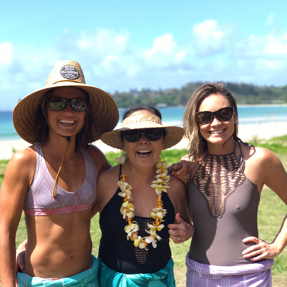 Three smiling ladies in Maui