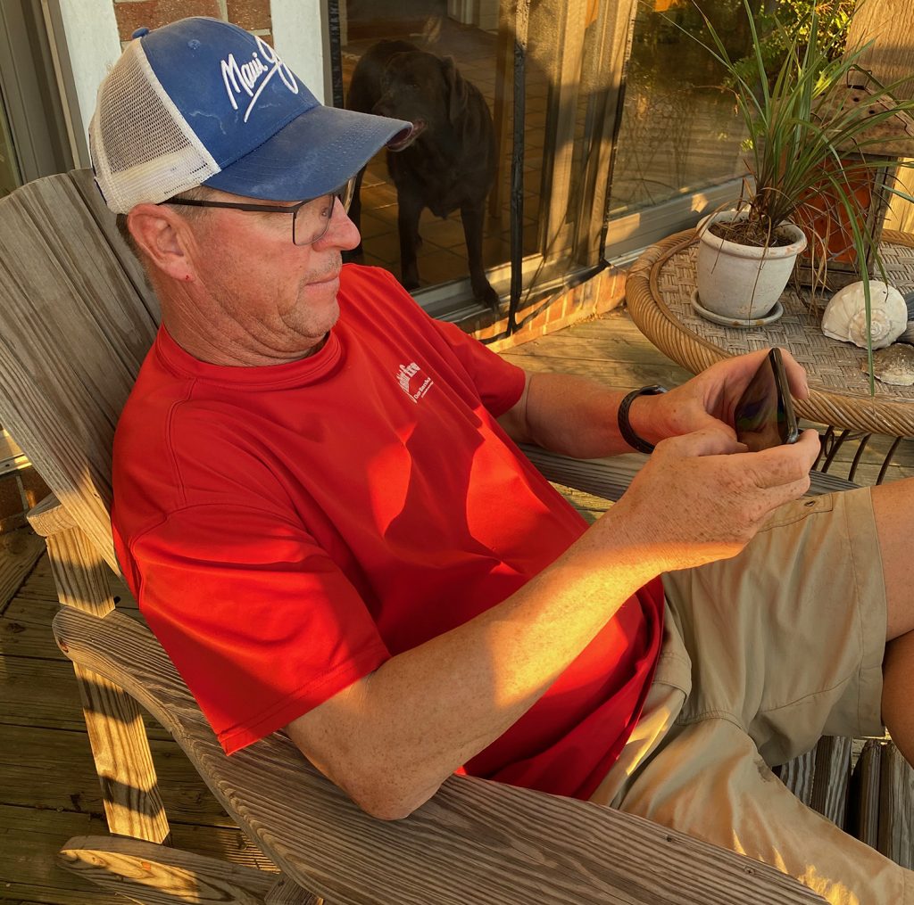 Greg Mayer texting