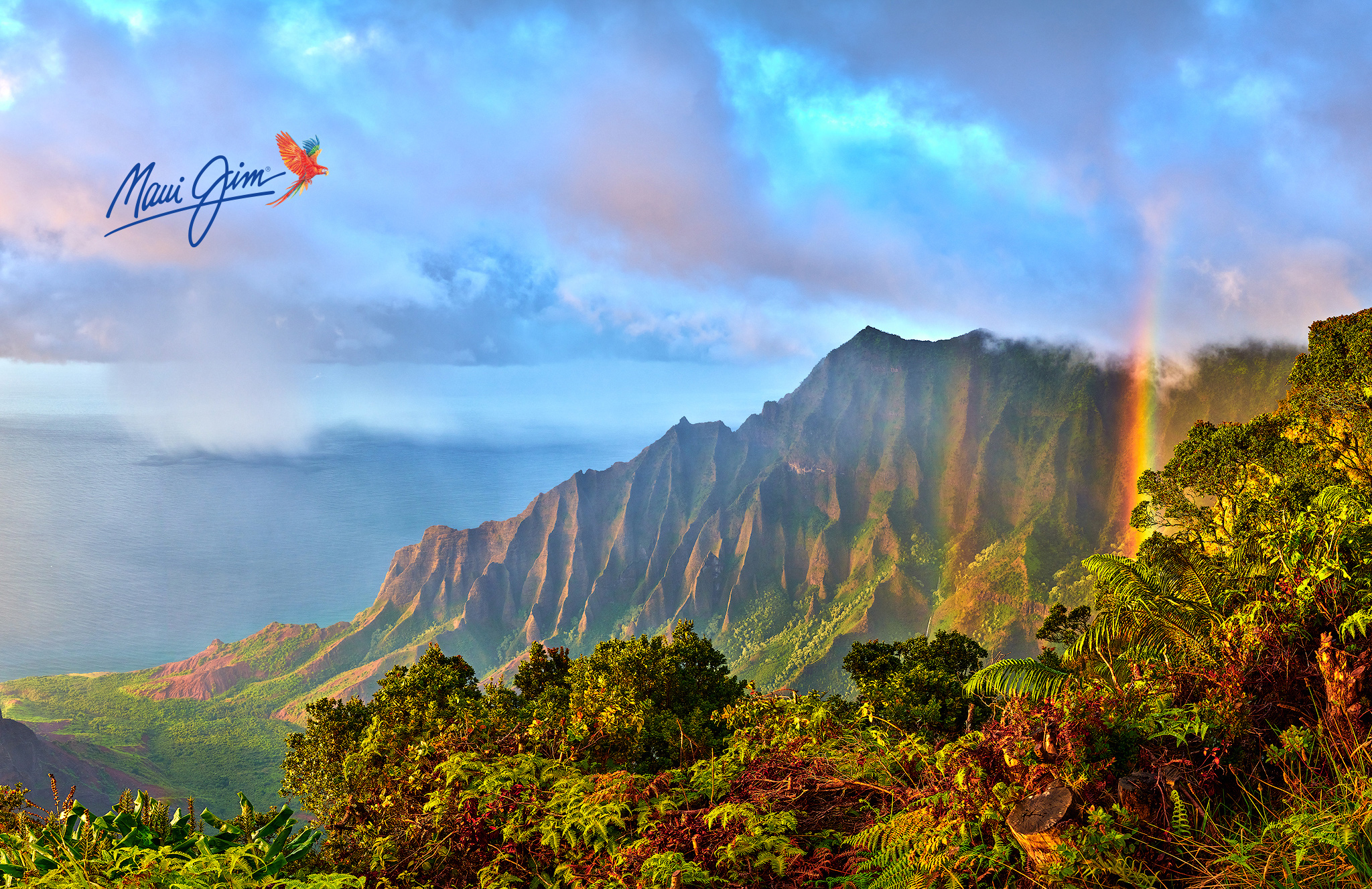 Maui Mountain with Rainbow