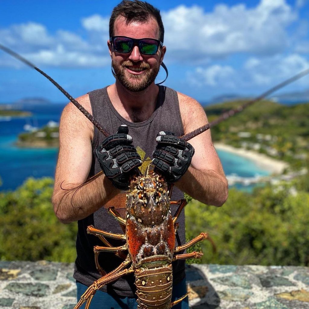 Chip holding a lobster