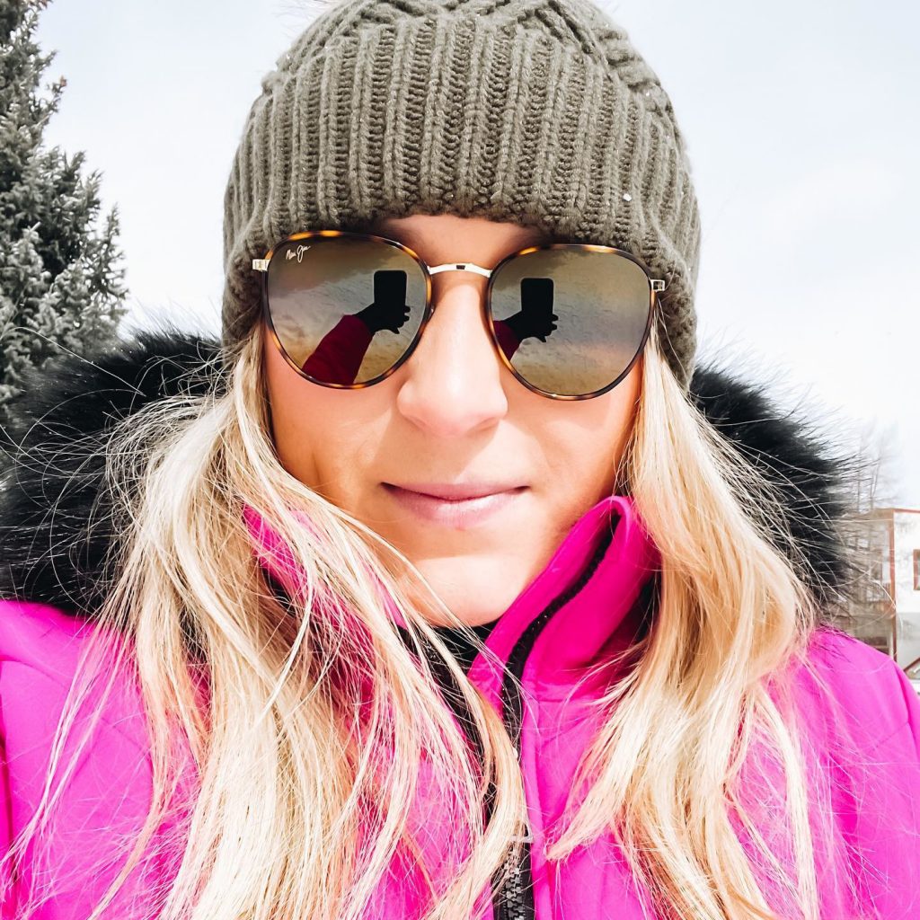 A woman in winter gear